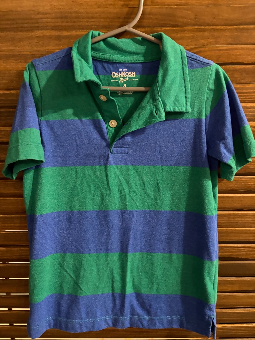 OshKosh B'gosh Green & Blue Striped Polo